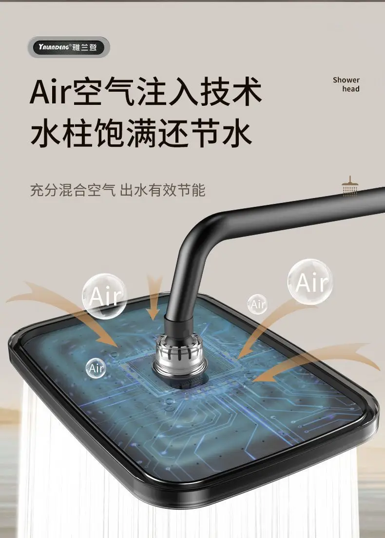 New 14in 36CM Big Panel Rainfall Shower Head Large Flow High Pressure Top Sprayer Supercharge Shower Head Bathroom Accessories