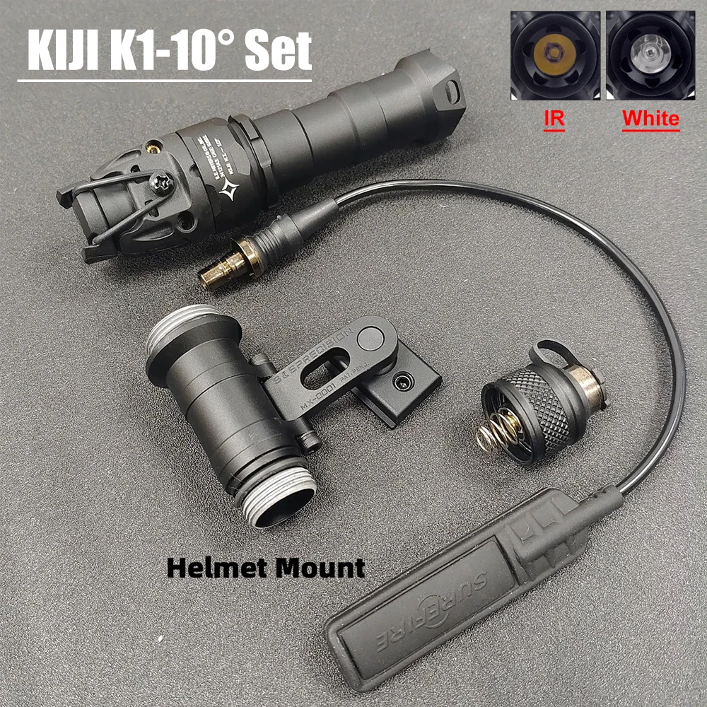 K IJI K1-10° Flashlight IR Light LED Adjustable K1 Aluminum IR 850nm Illumination WIth Flashlight Switch /Helmet Mount 20mm Rail