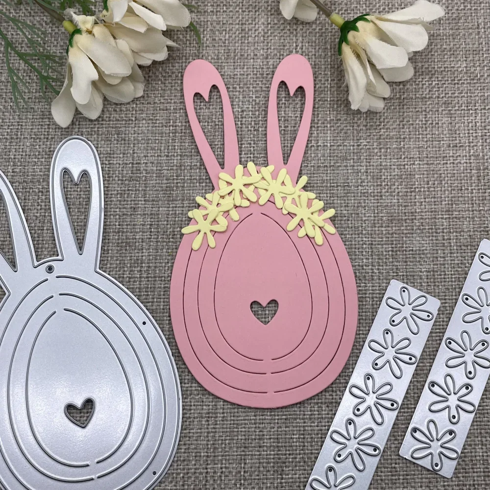 

Flower rabbit tag Metal Cutting Dies Stencils For DIY Scrapbooking Decorative Embossing Handcraft Die Cutting Template Mold