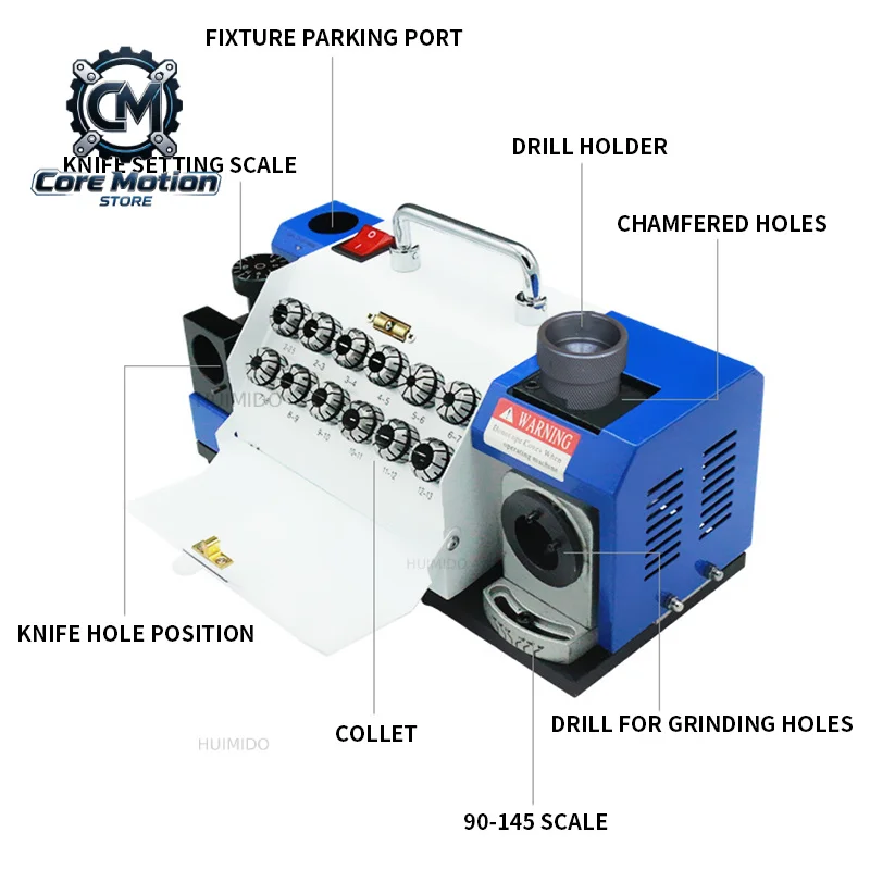 3-13MM Twist Drill Grinder Desktop Drill Grinder Automatic Small  Grinder Drill Special Tool  90-140° Angle Adjustme