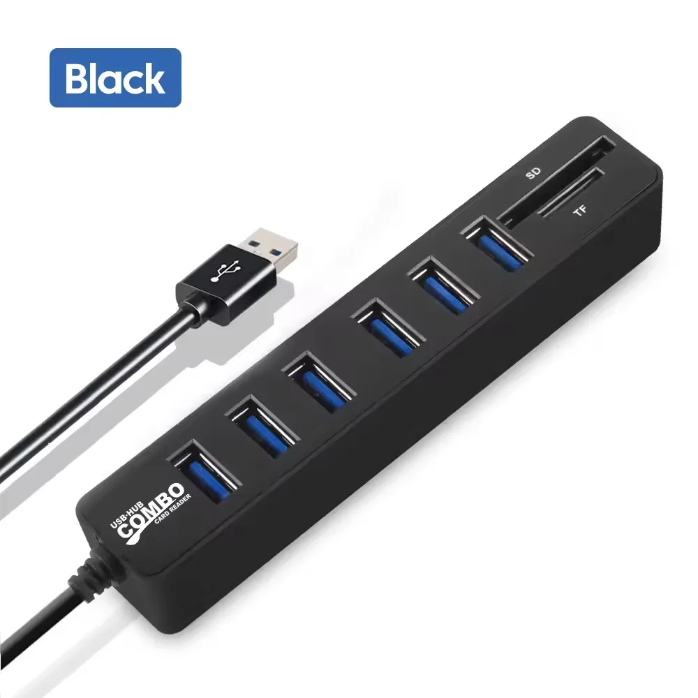 USB 2.0 Multi Porte Ad Alta Velocità 3 6 Porte Hub USB Splitter Estensore Multiplo Lettore di Schede SD TF Adattatore Espansore per PC Laptop