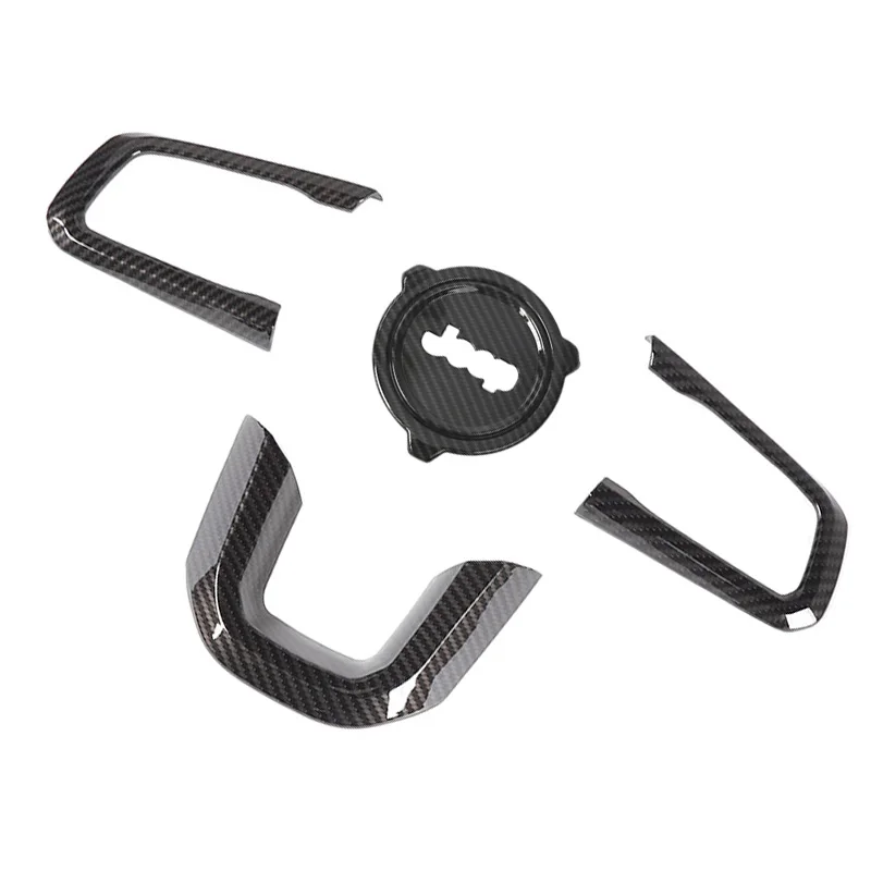 

Carbon Fiber ABS Sticker for JL JLU 2018+ Steering Wheel Decal 4