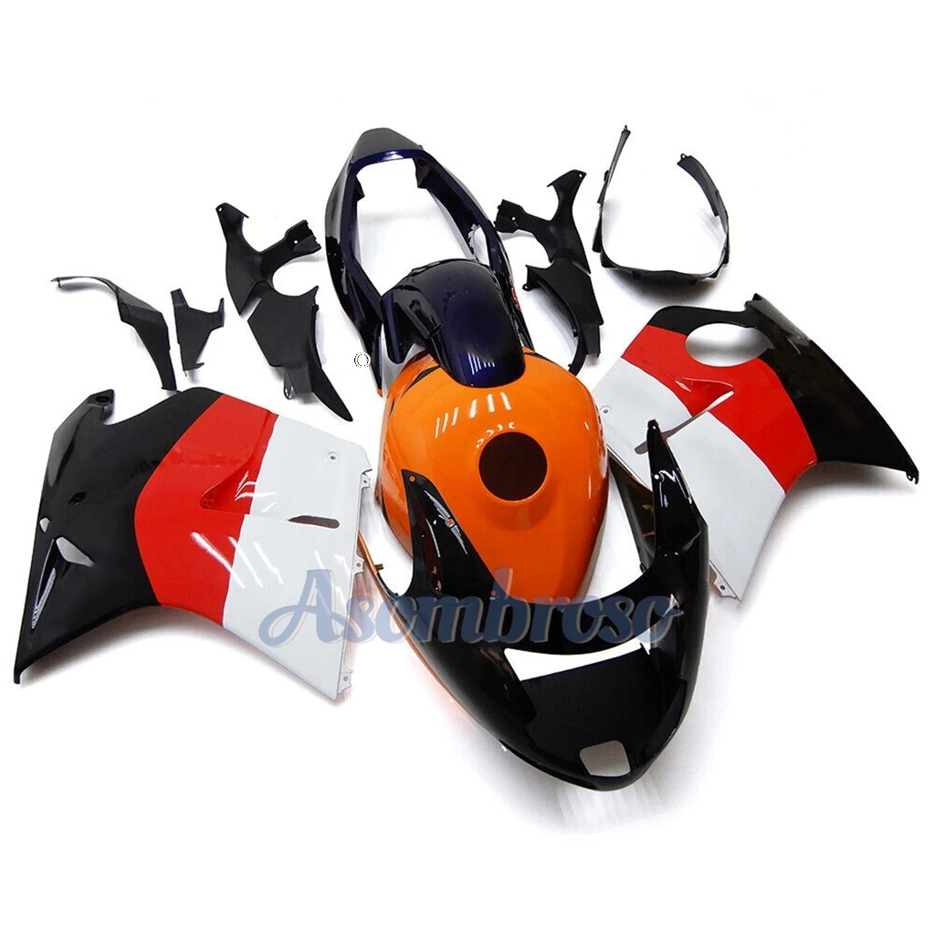 For CBR1100XX 1996 2007 CBR 1100XX CBR1100 XX  2002 2003 2004 2005 2006 96-07 Black bird Orange Fairing kit