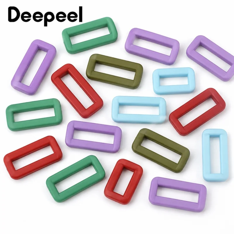 15-30mm 20/50Pcs Plastic Square Rings Webbing Strap Connectors for Bags Belts Backpacks Garment Sewing DIY Crafting Accessories