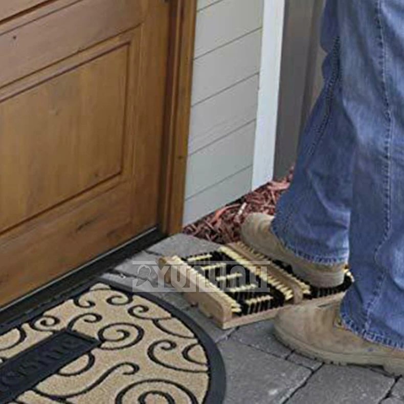 Shoe Sole Cleaning Tool Mud Snow Removal Shoe Brushes Outdoor Wooden Shoe Brush Courtyard Shoeshine Polisher