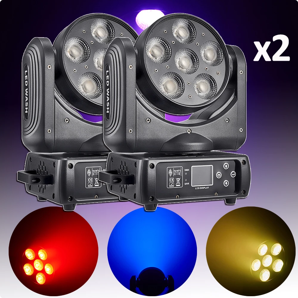 2Pcs/Lot 6x30W LED Wash Light RGBW 4in1 Stage Moving Head Light Strobe Effect DJ Disco Ball DMX512 DJ led par Light