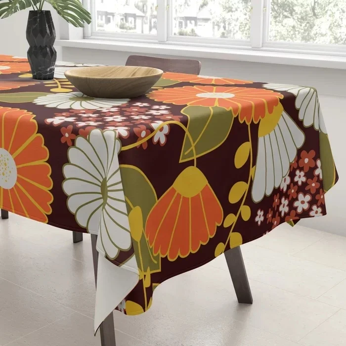 Beautiful Minimalist Abstract Flower Petal Garden Pattern Tablecloth Home Decoration Rectangular Party