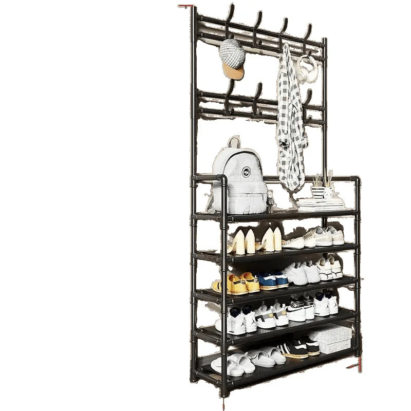 #Modern Simple Shoe Rack Door Floor-to-Floor Integrated Hanging Clothes Entry Shoe Cabinet Rental Housing Storage Rack