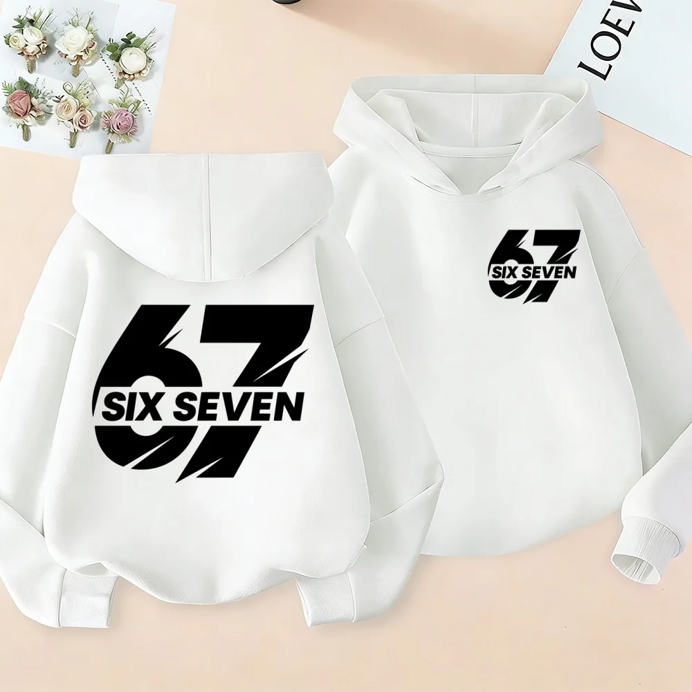 2026 New 67 Six Seven 6-7 Steal A Brainrot Clothes Children's Double-sided Printed Hoodie Boys and Girls Long-sleeved Sweater