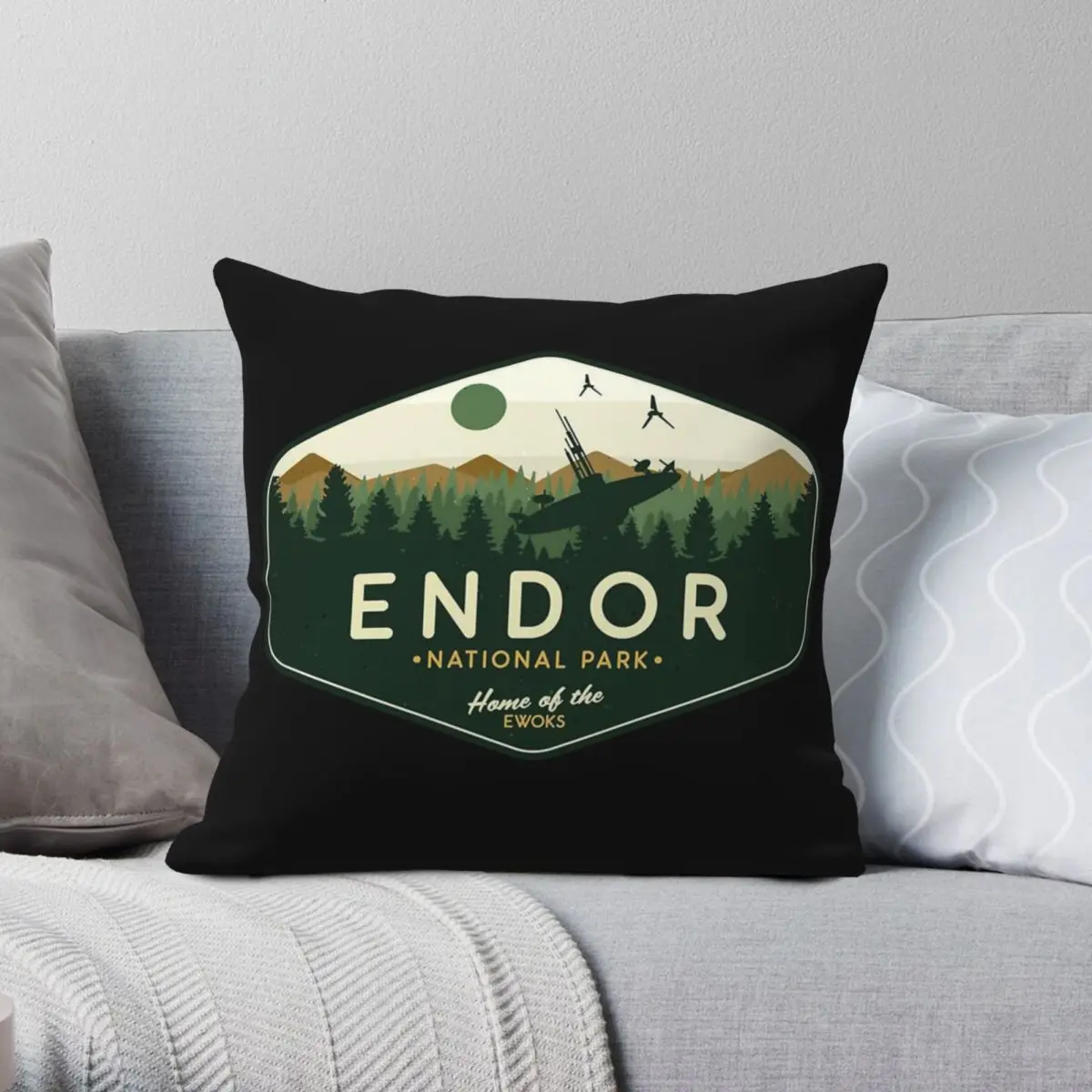 Квадратная наволочка для домашнего парка Эндор, полиэстер, лен, бархат, креативная наволочка, чехол для домашней подушки 18 дюймов