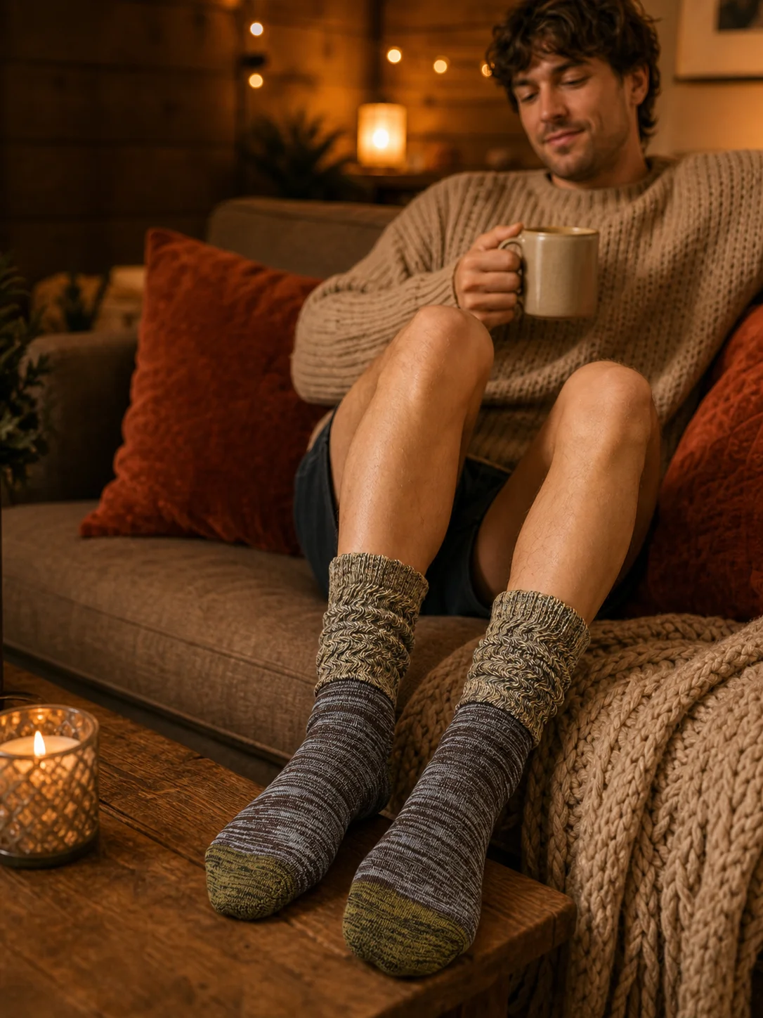 Slouch Socks for Women and Men, Terry Cushioned Sole Thick Cotton Scrunch Socks, Vintage Sock Daily Wear, 3 Pairs