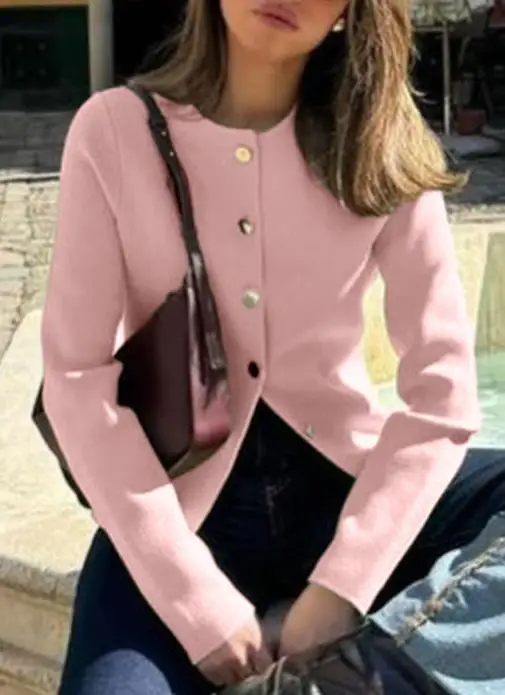

2025 Autumn and Winter Casual Simple Long Sleeved Button Down Shirt Wool Women's Clothing