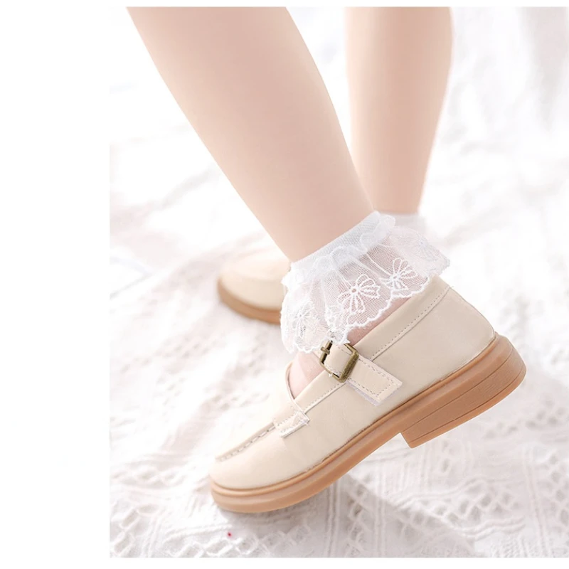 6 Pairs/Lot Girls Socks Summer Breathable Children Short Ankle Socks For 1-12 Years Kids Soft Cotton Lace Princess Mesh Socks