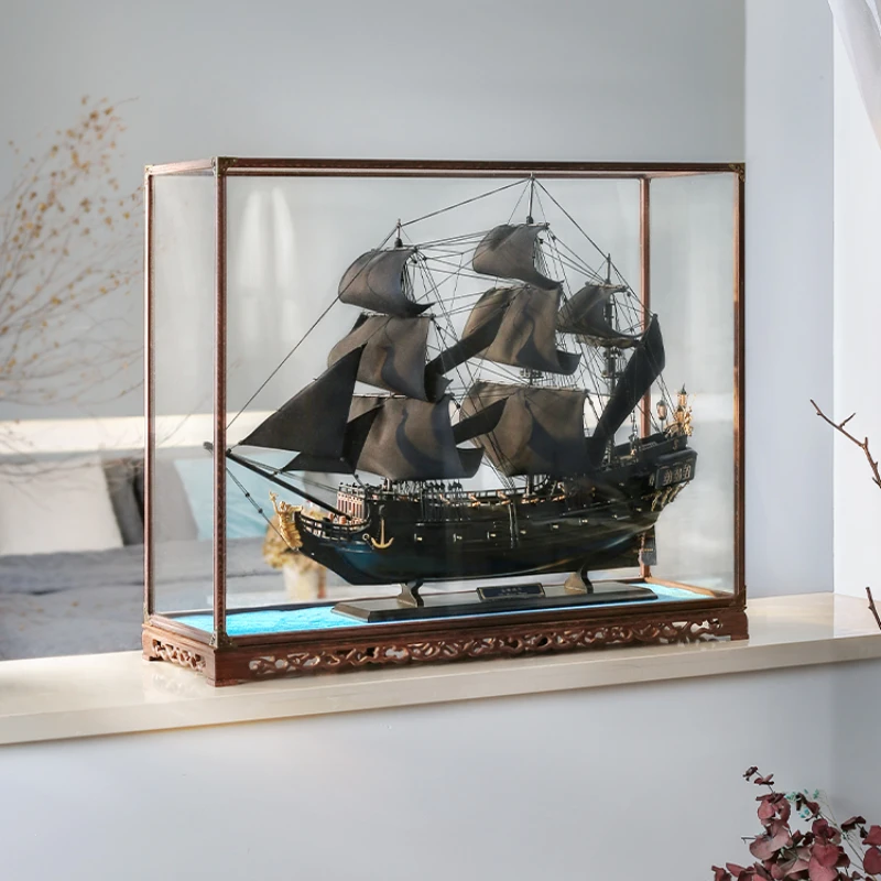 

Model Sailboat Decoration Handicraft Decoration Finished Caribbean Pirate Wooden Boat Opening Housewarming Gift