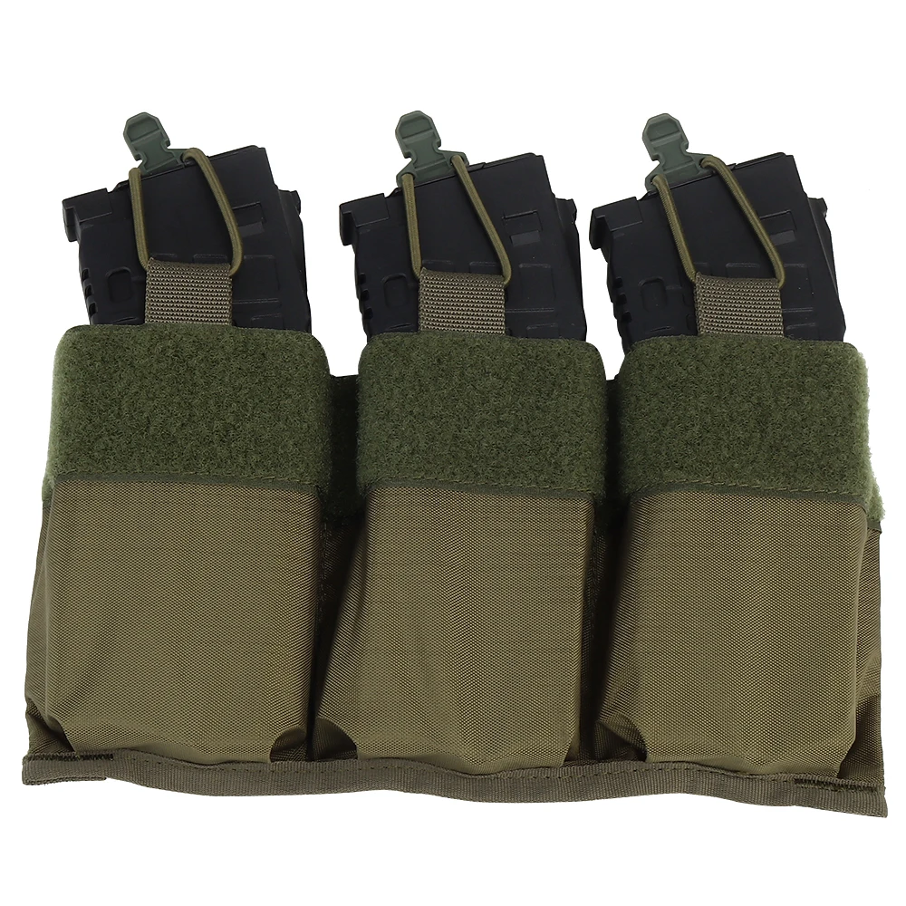 Tacifans Triple AK Magazine Pouch Kangaroo Insert 7.62×51/308 AR Magazines For DOPE Front Flap FCPC V5 Plate Carrier Hunting Bag