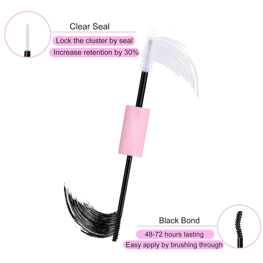 168PCS DIY Cluster Lashes Kit D Curl Individual Eyelash Extension with Bond&Seal Tweezers, 10-16mm Mix Length Travel Home Set