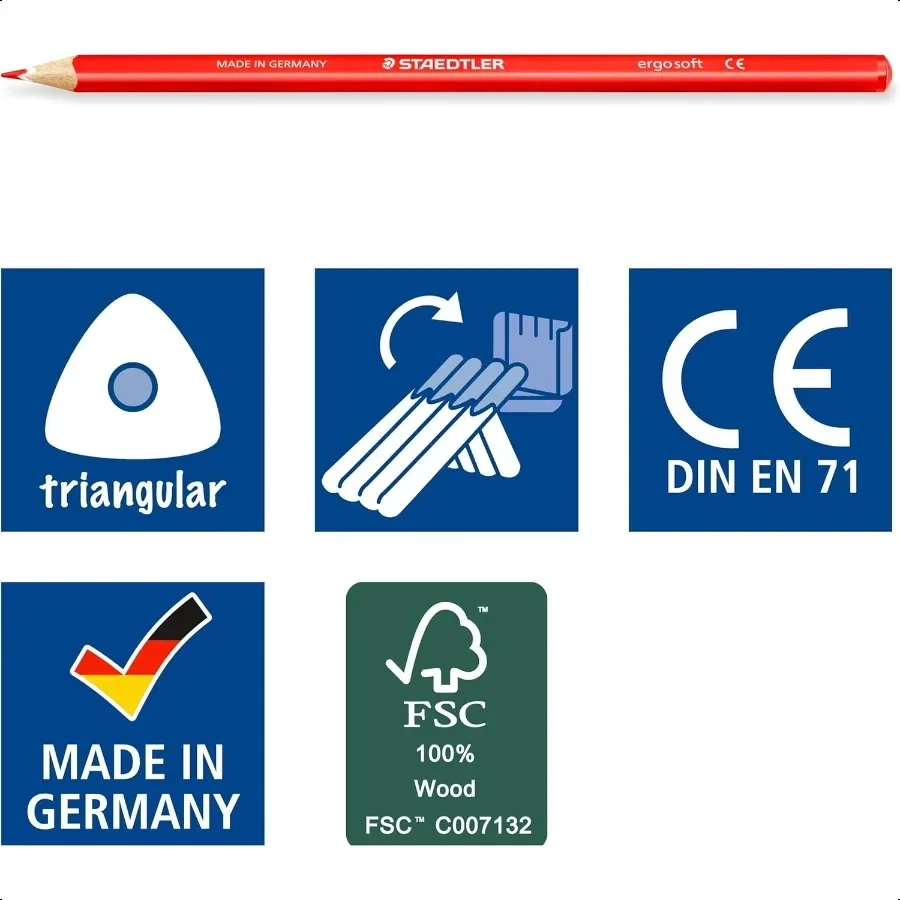 Ergosoft Colored Pencils Set of 24 Colors in Standup Easel Case 157SB24