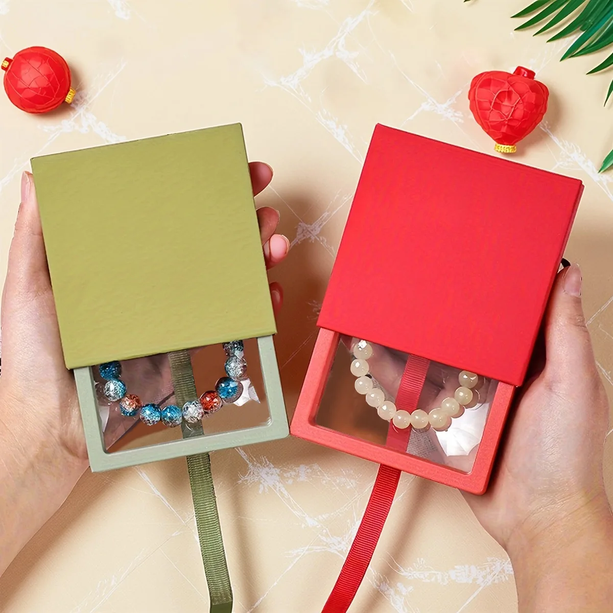 3-teiliges Set, transparente schwimmende Präsentationsbox in 3 Größen, Schmuckaufbewahrungsbox aus Kunststofffolie, Schmuckverpackungsbox/Geschenkbox