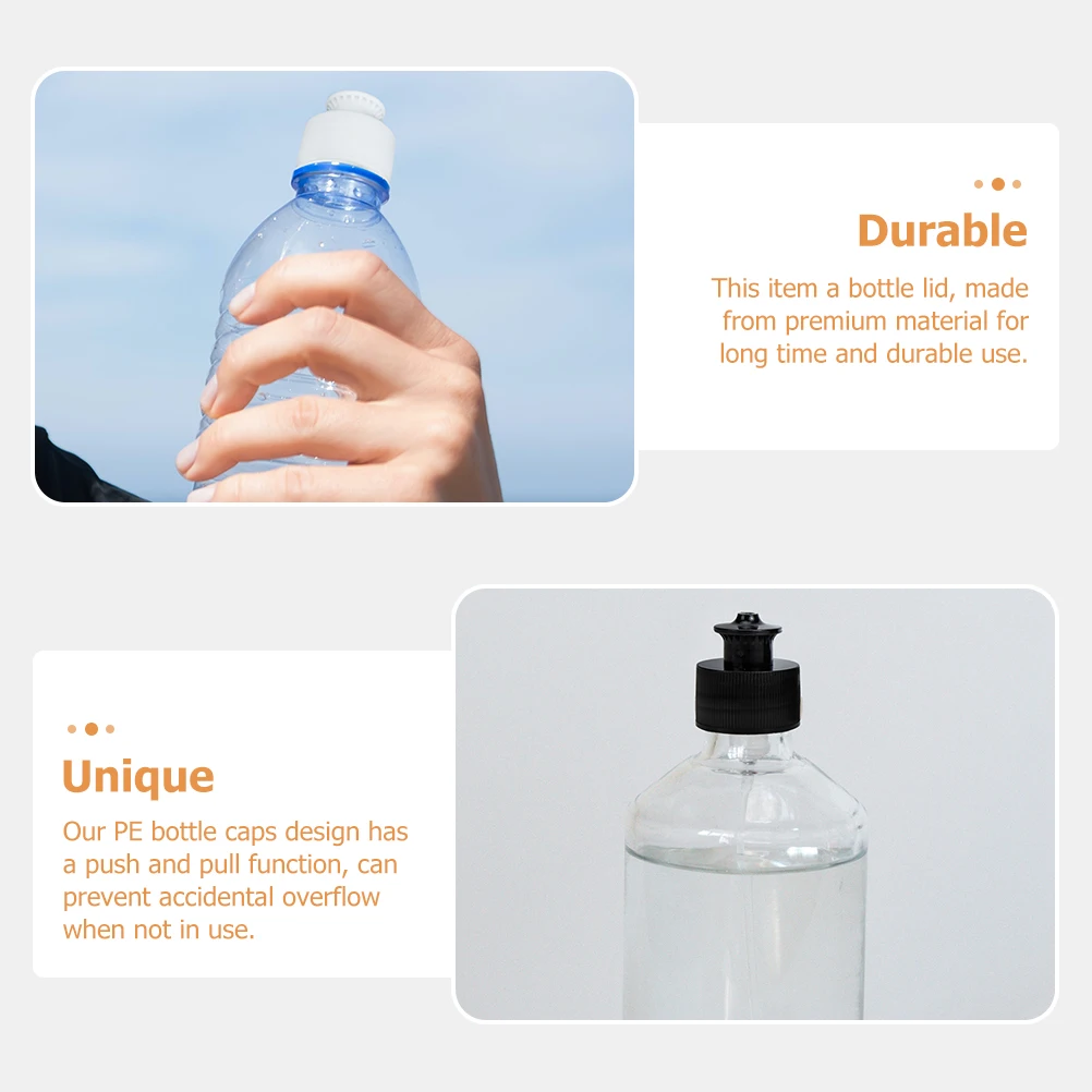 

40pcs Replacement Water Bottle Pull Cover PE Material 28mm Diameter Reusable Caps Outdoor Camping Hiking