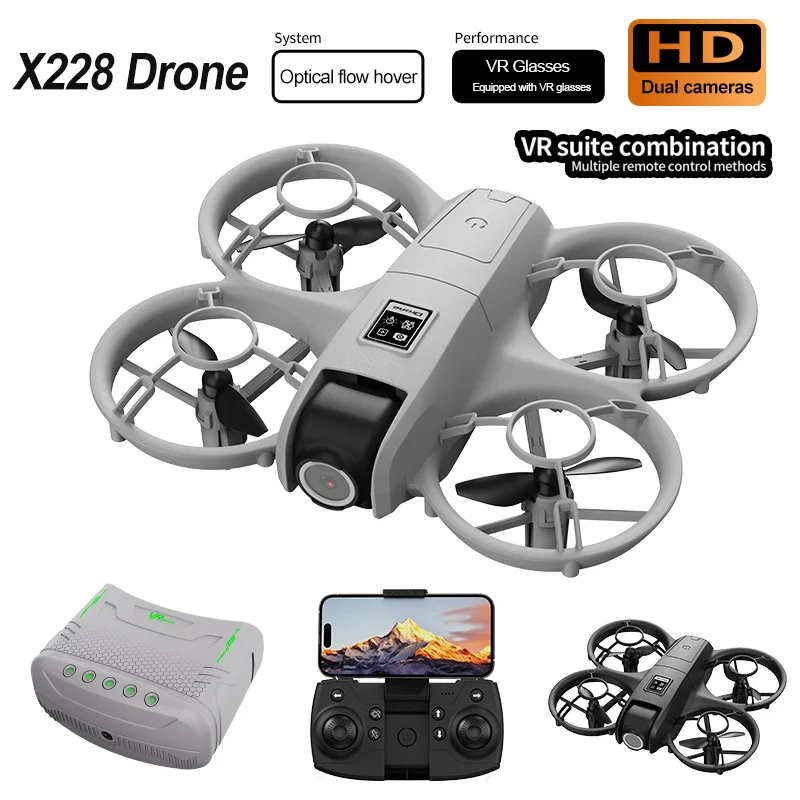 

X228 VR Drone 4k Profesional 4K HD Camera Optical flow Foldable Helicopter 5G Aerial Photography Drone 360° Flip Quadcopter Toys