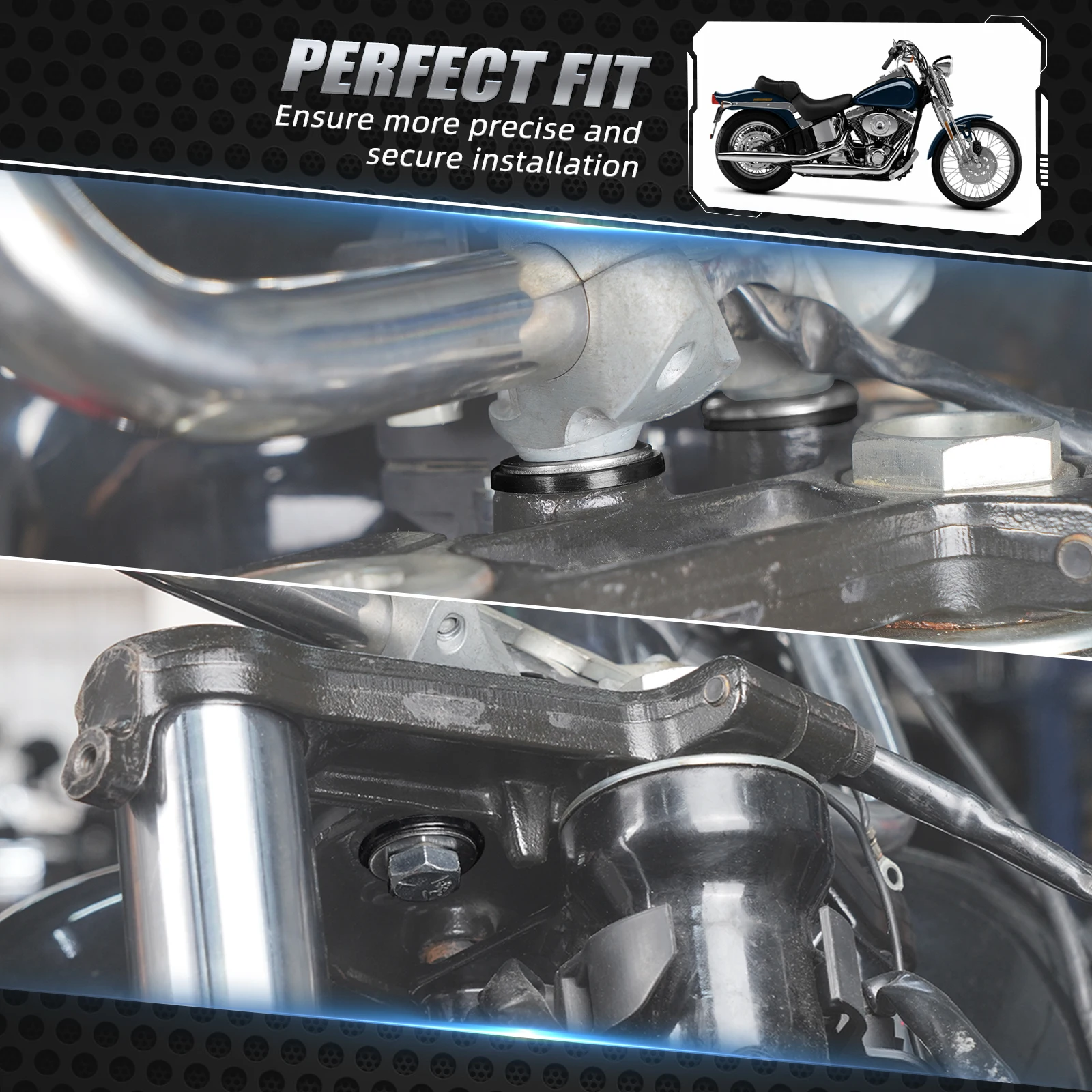 For Harley Street Glide FLHX Road King FLHR Handlebar Riser Mount Bushings Screws For Harley Fat Boy FLFB 107 FLFBS 114 18-2024 - Image 4