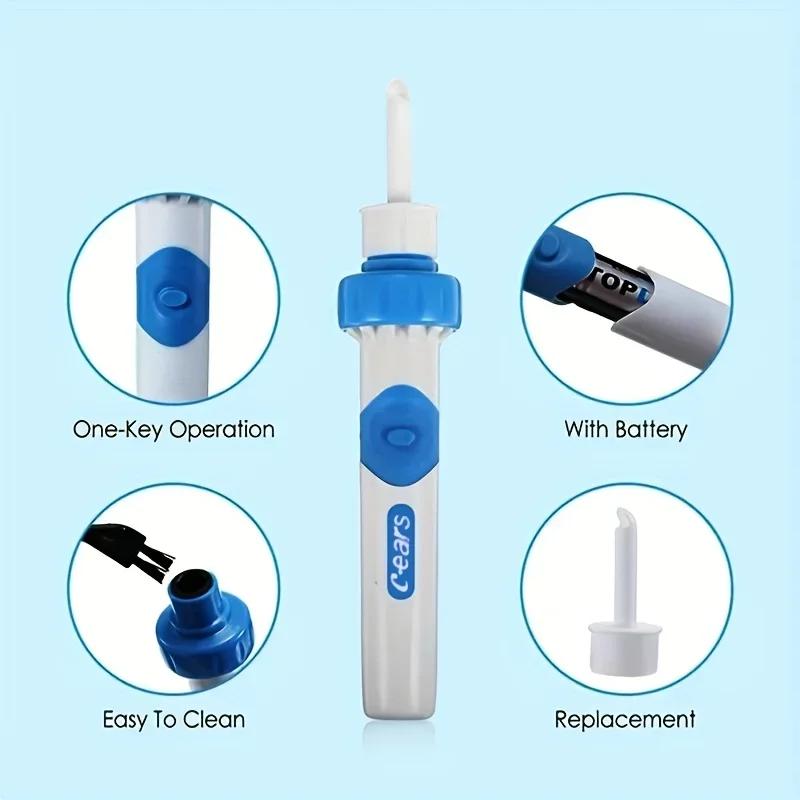 Portable Automatic Earwax Removal Kit Electric Earwax Vacuum Suction Electric Kit Remover Ear Cleaning Earspoon