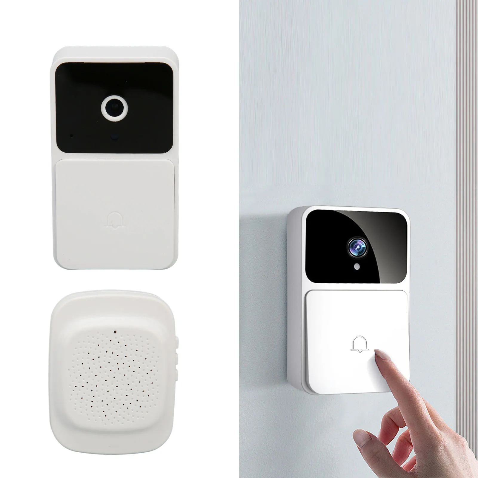 Intercom Doorbell Video Doorbell Smart Video Doorbell 2.4GHZ WiFi Night Vision Voice Change Intercom Doorbell for Home Apartment
