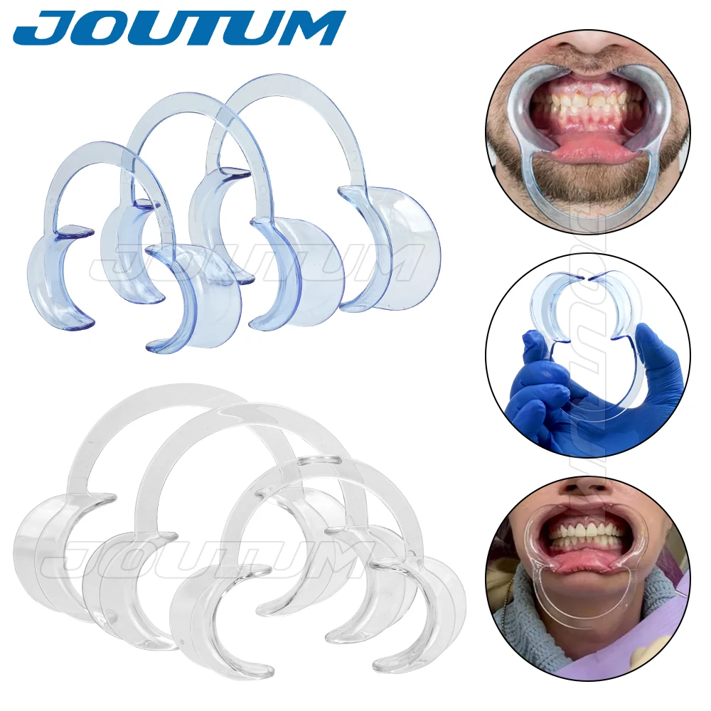 Abridor de boca Dental en forma de C, herramienta de odontología de ortodoncia, Retractor de labio y mejillas de plástico suave Intraoral, expansor de boca azul