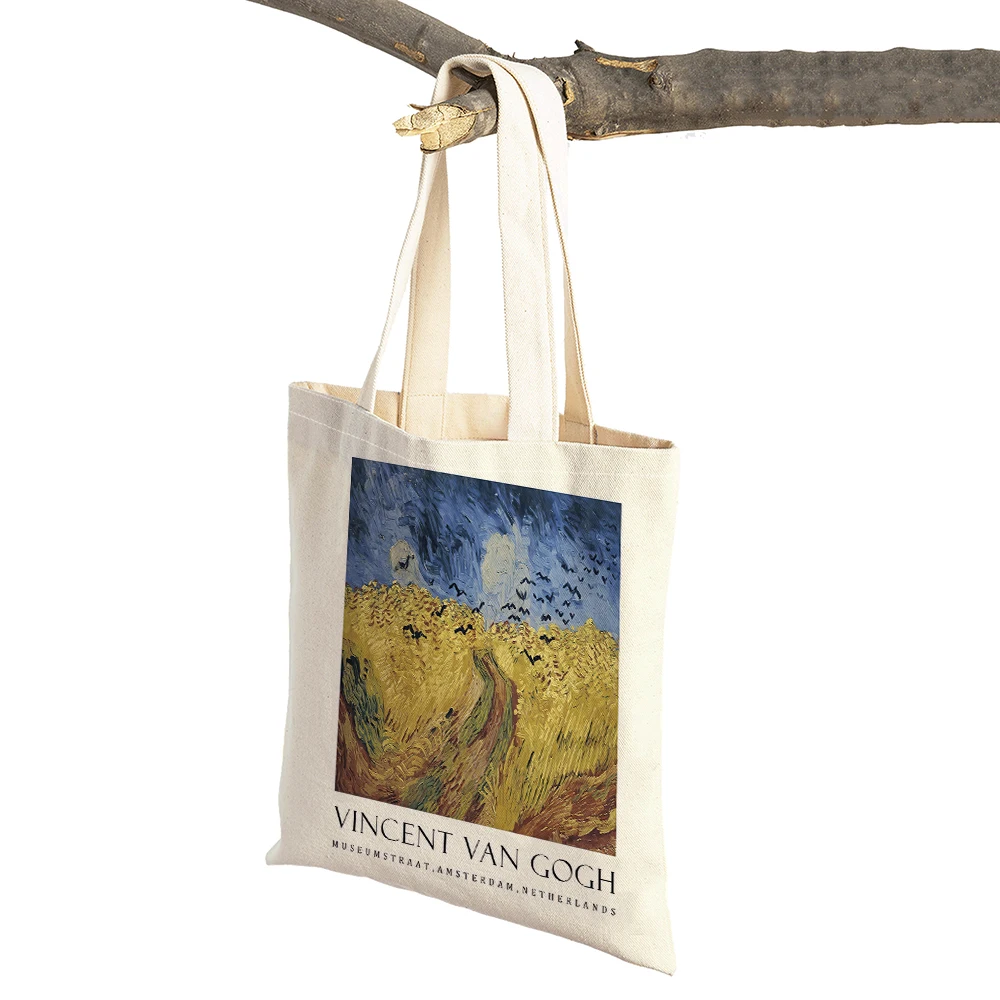 Van Gogh Vaso Cinque tarry Notte Girasole Fauvismo Supermercato Shopper Borsa Tote Borsa Moda Cartoon Lady Borsa per la spesa riutilizzabile