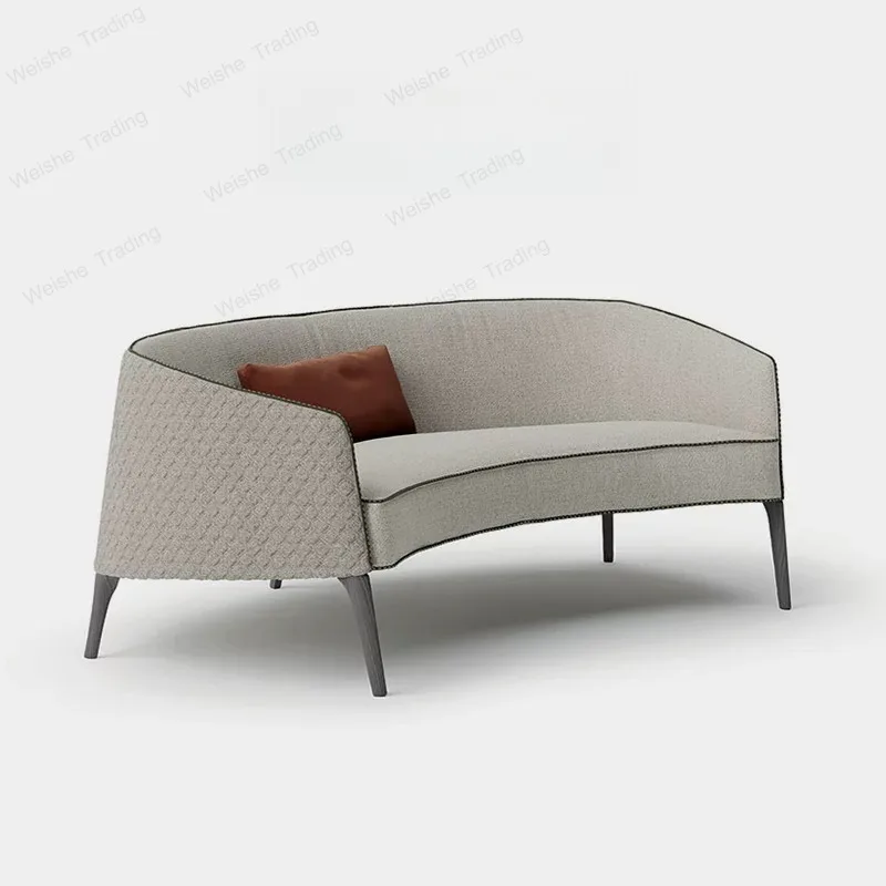 Light luxury matte fabric sofa Modern simple living room Double curved leisure sofa