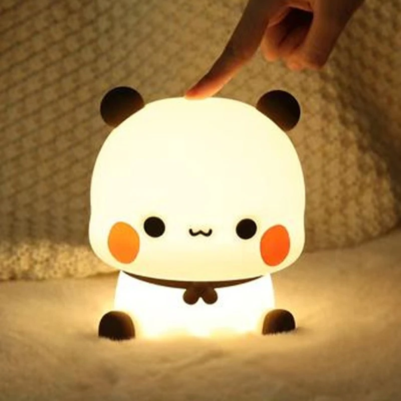 

Yier Panda Bear Dolls Cute Bubu Dudu Silicone Tap Light Lovely Cartoon Anime Figurines Model Toys Home Decoration Gifts