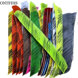 18PCs /Lot  Archery Feathers Fletches Full length Real Turkey Feather Arrow Fletchings Ink Pattern