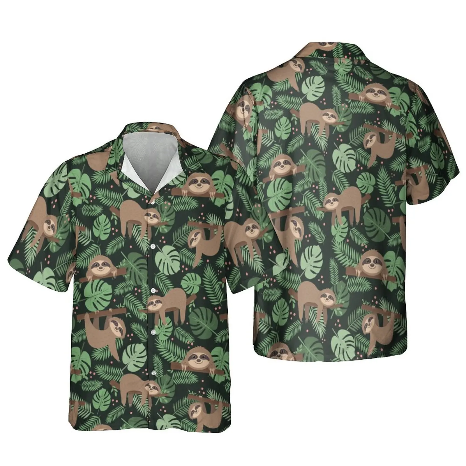 Jumeast Gorilla Bigfoot Carrying Taco Men Hawaiian Shirts Animal Sloth Beach Blouses Palm Tree Cute Dog Dachshund Youth Clothes