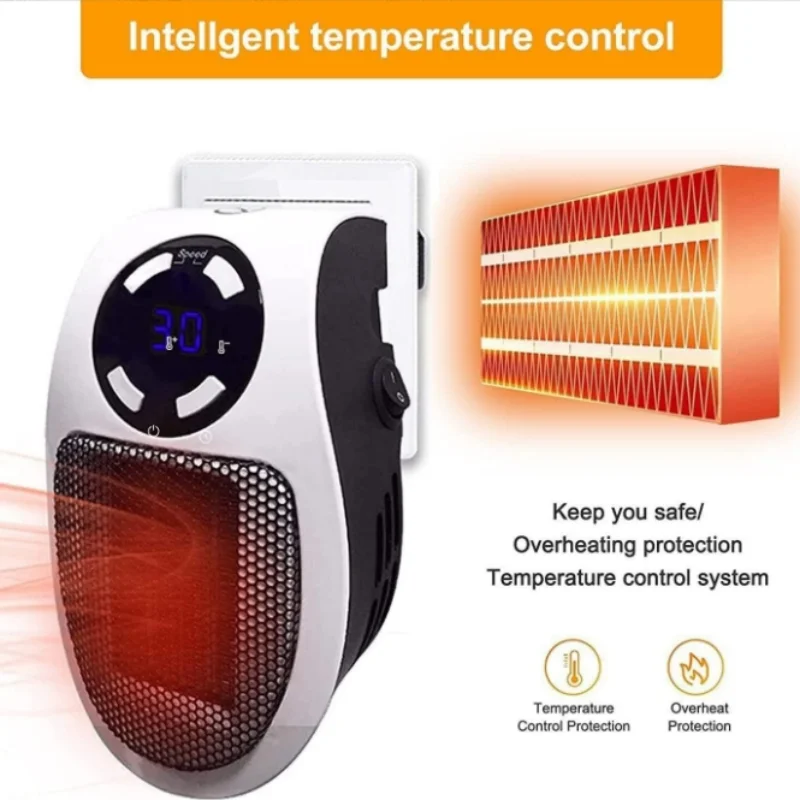 

EU Portable heater Electric heater Plug-in room heater Home appliance heating furnace Mini radiator Remote heating 500W