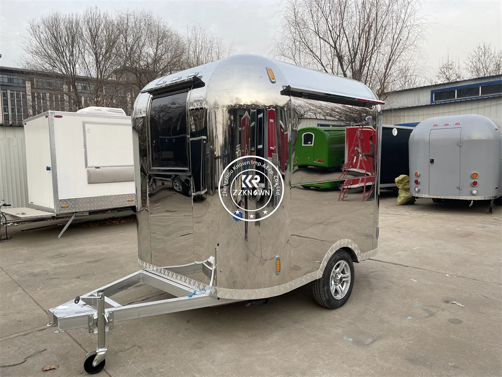 Customized Logo Street Fast Food Truck Airstream Concession Trailer With Equipment Coffee  Cart Sale Food Trailer