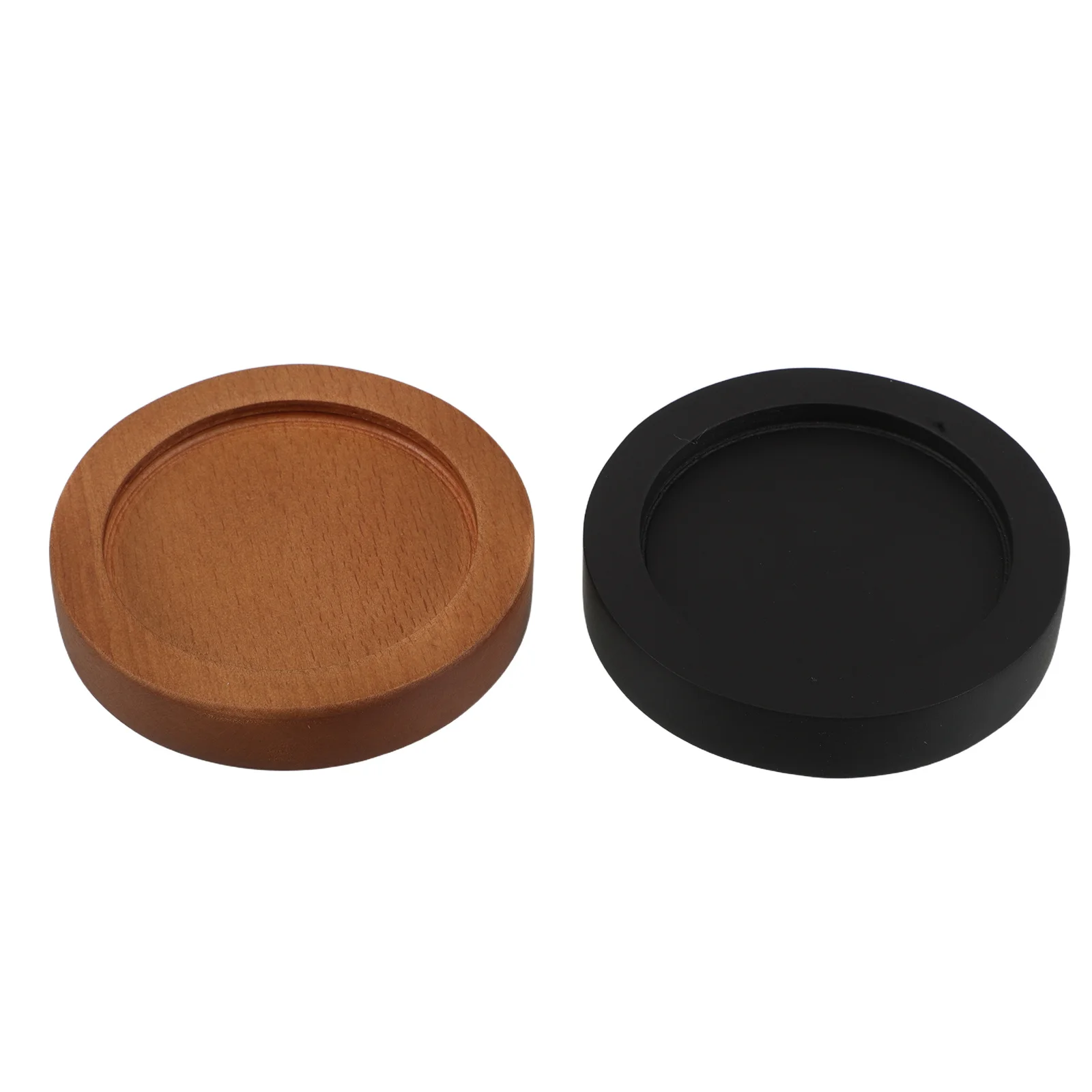 

2pcs Solid Wood Base Tray Nonslip Kitchen Pepper Tray For Salt Pepper Oil Decorative Grinding Rack - Condiment Organizer