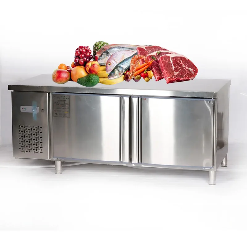 Restaurant Refrigeration Equipment 220v Double Door Commercial Counter Fridge / Restaurant Kitchen Fridge / Freezer