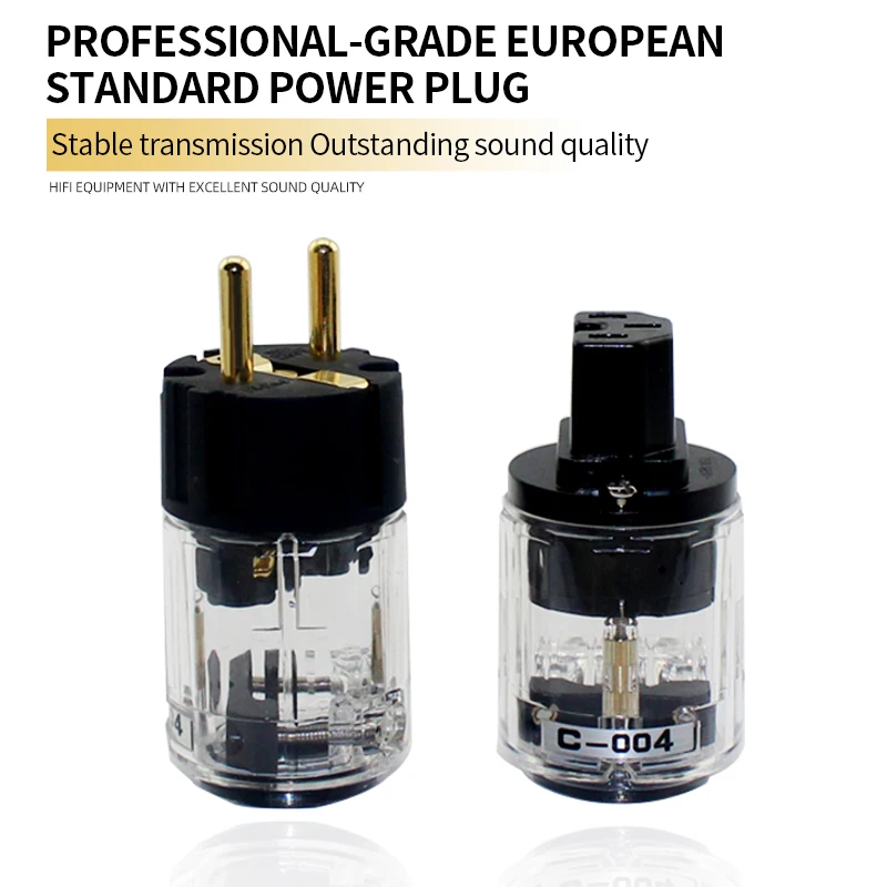 

Одна пара Oyaide C-004 P-004 Schuko Europe EU Plug 24-каратного позолоченного аудиоразъема IEC «мама-папа»