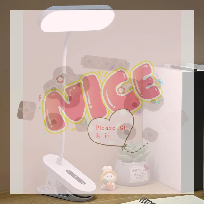 BARechargeable Clip On LED Desk Lamp Flexible Gooseneck Eye Caring Flicker Free For Study Home Office Dorm Reading Work