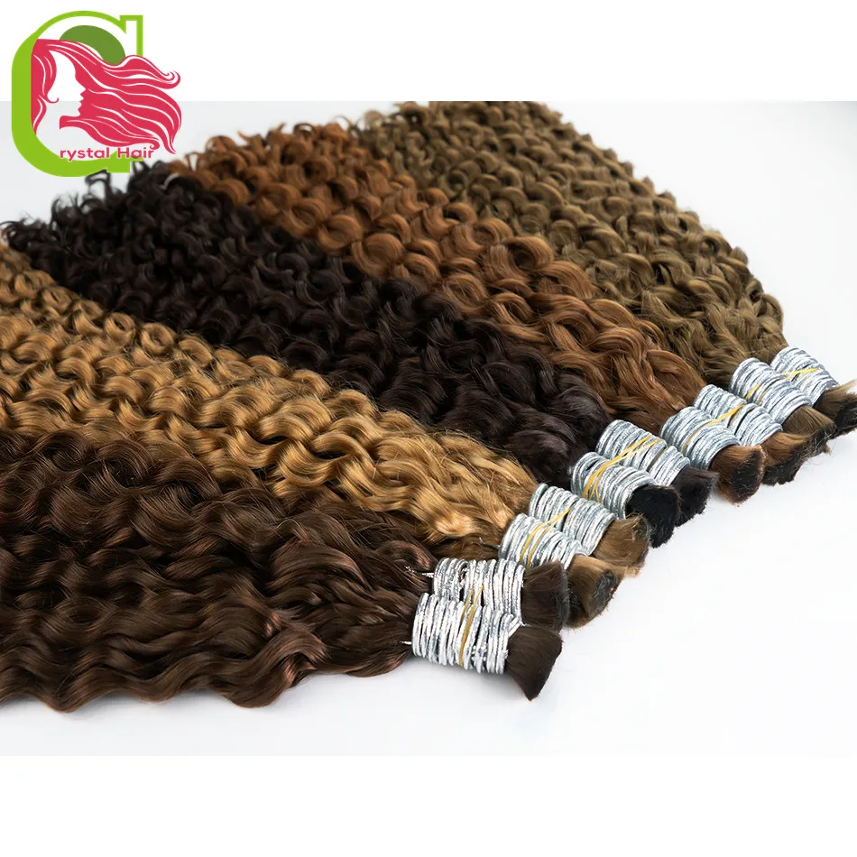 18-30 inches Natural Color Deep Wave Human Hair No Weft Bulk Human Hair No Weft 100% Brazilian Human Hair