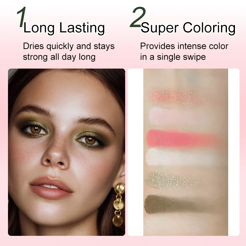 4-kleuren Chameleon oogschaduw make-uppalet - matte, satijnen en glanzende afwerking, waterdicht en zweetbestendig, perfect voor dagelijks gebruik