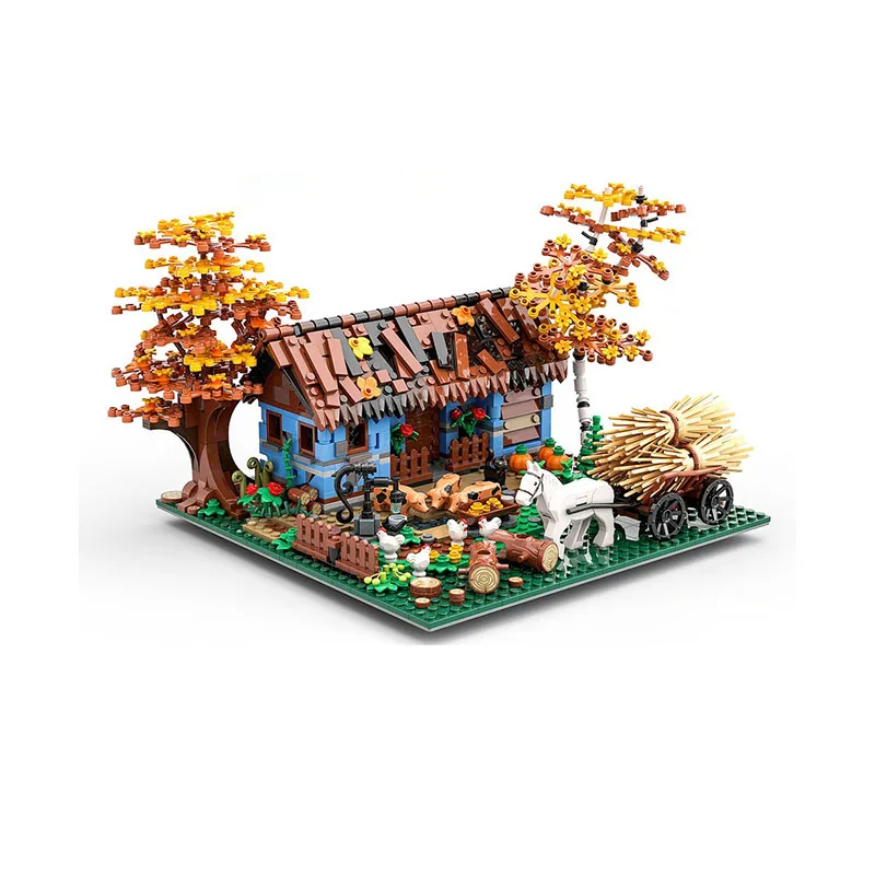 مدينة شارع عرض Moc قوالب بناء وحدات منزل المزرعة القديمة نموذج التكنولوجيا كتل عيد الميلاد لتقوم بها بنفسك لعبة البناء هدايا العيد #2