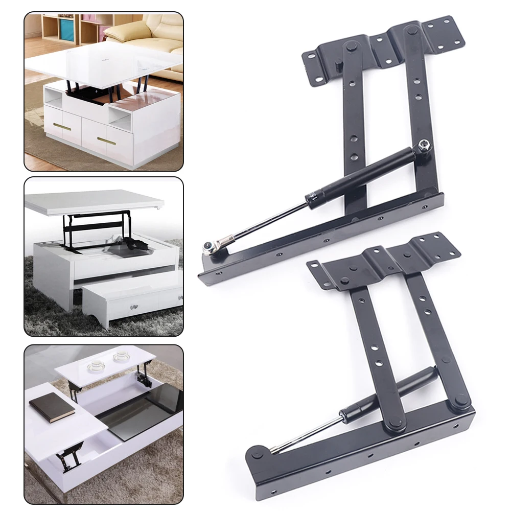 2er-Pack – Klappbare, hochklappbare Federscharniere, verstellbarer Couchtisch-Mechanismus, Hardware für Möbel, Tisch, DIY-Möbelzubehör
