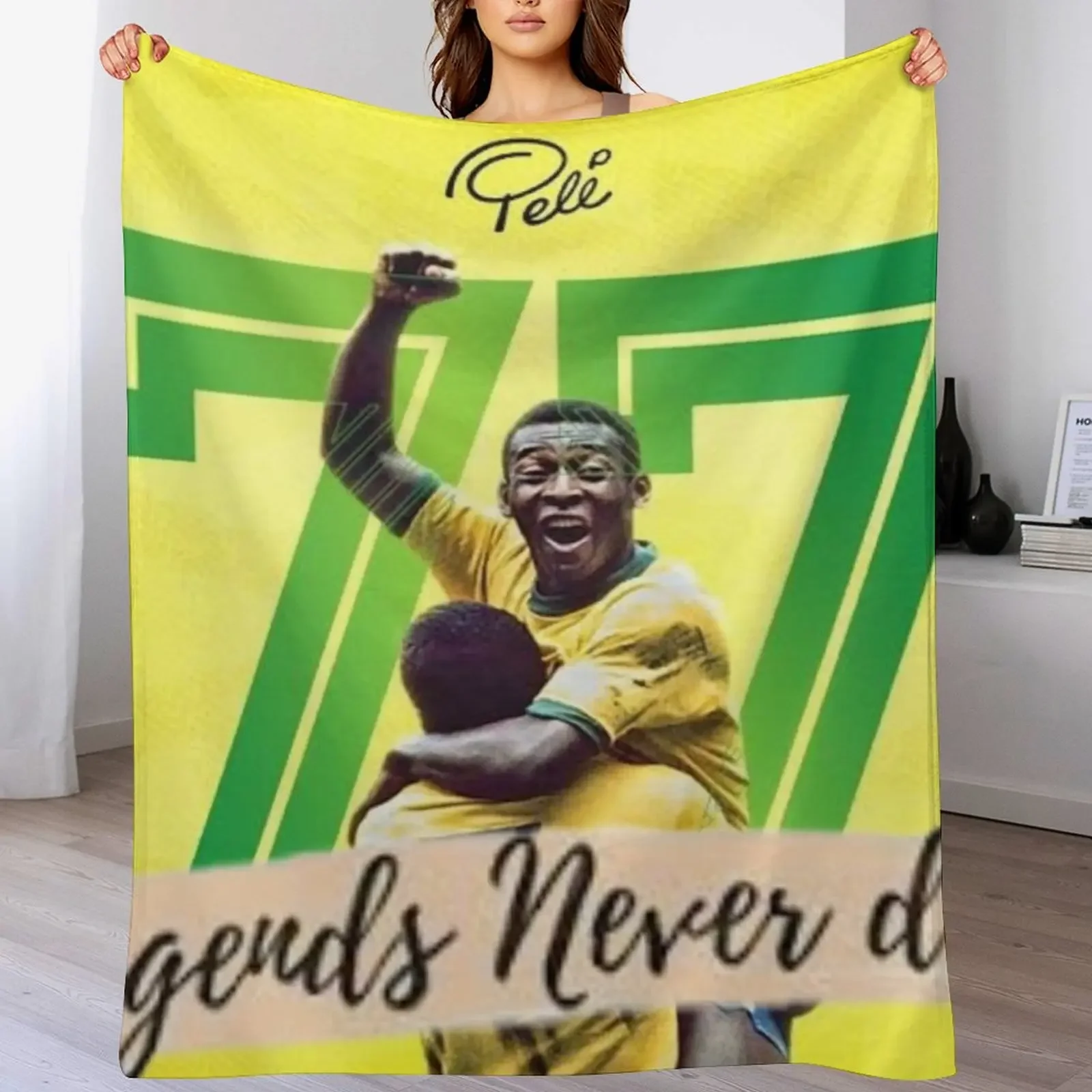 

Signed Pele Shirt Throw Blanket Thins valentine gift ideas Hairys Bed covers Blankets