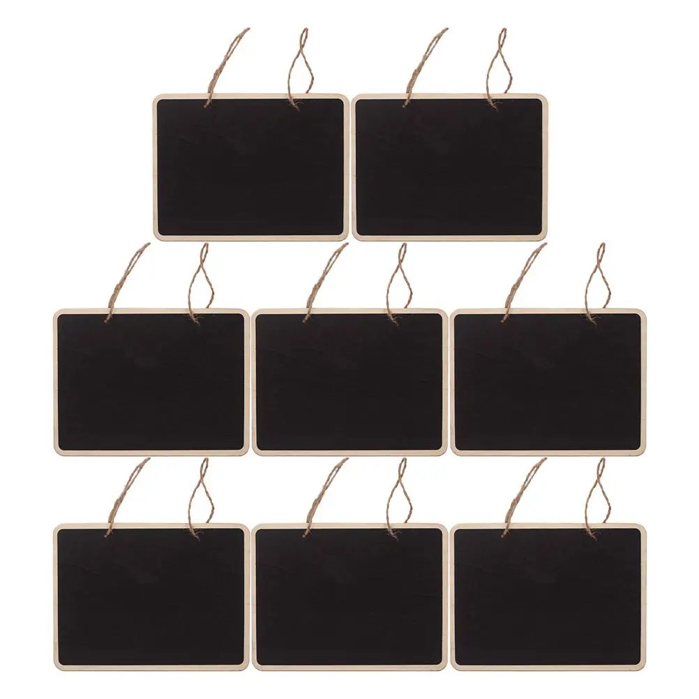 8 Pcs Small Blackboard Wall Hanging Sign House Decorations Home Chalk Door Chalkboards Wooden Plaque Light