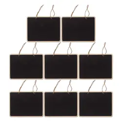 Pizarra pequeña de 8 piezas para colgar en la pared, letrero decorativo para el hogar, tiza para puerta, luz de placa de madera