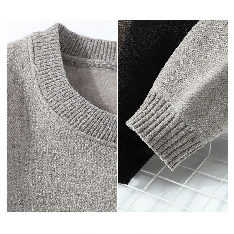 Men's Solid Knit Pullover Sweater Men Clothing Warm Sweat-shirt Casual Fashion Streetwear for Spring Autumn Hombre Male New