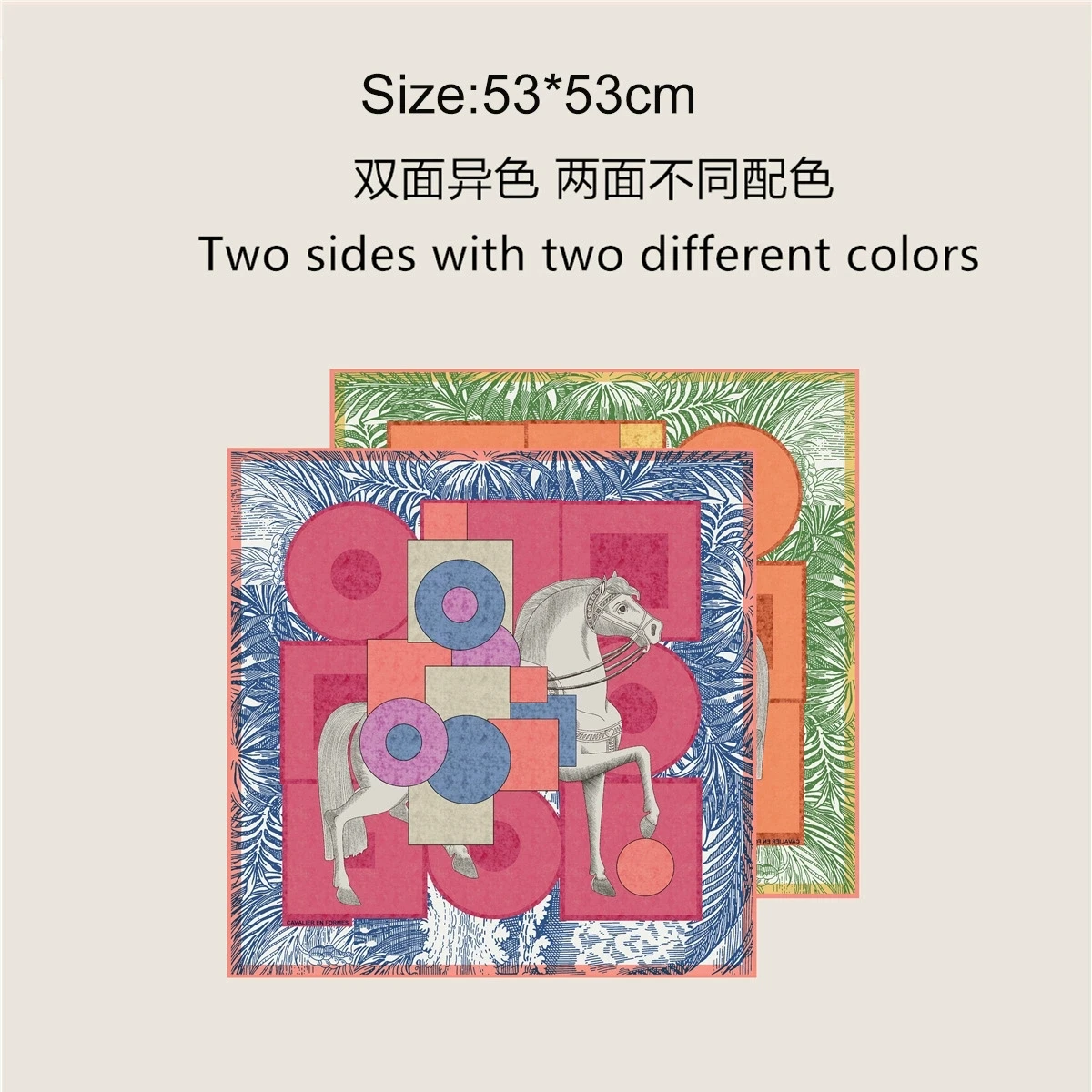 Bufanda cuadrada de sarga de 53cm para mujer, bufanda de doble cara para vacaciones, chal, Hijabs, pañuelo de lujo para la cabeza, Foulard