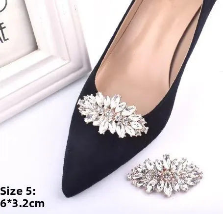 Detachable Rhinestone Shoe Clips DIY Shoe Ornaments European American Style Decorative Accessories for High Heels Wedding