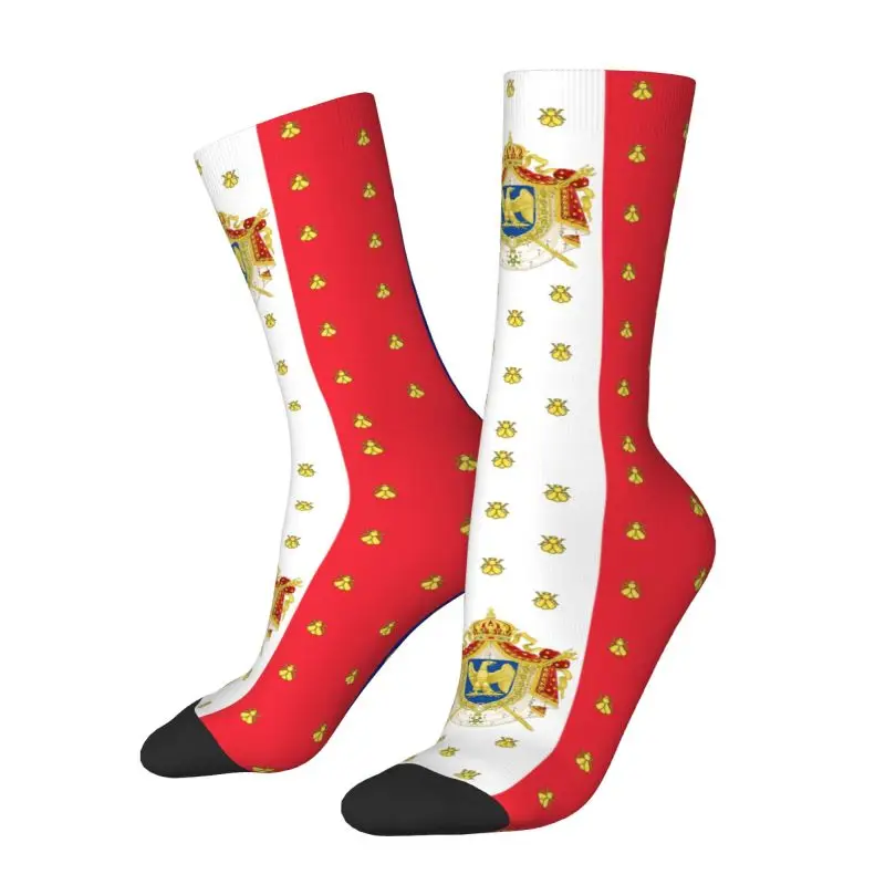 Royal Standard Napoleon Frankreich Flagge Männer Frauen Crew Socken Französisch Empire Wappen Frühling Sommer Herbst Winter Kleid Socken